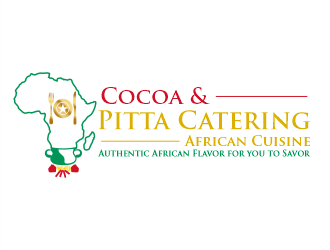 Cocoa & Pitta Catering (African Cuisine) logo design by Gwerth