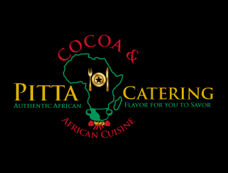 Cocoa & Pitta Catering (African Cuisine) logo design by Gwerth