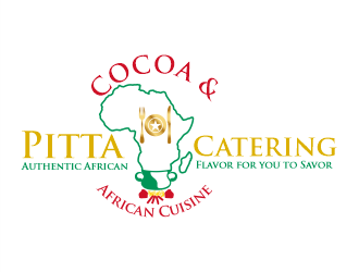 Cocoa & Pitta Catering (African Cuisine) logo design by Gwerth