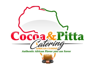 Cocoa & Pitta Catering (African Cuisine) logo design by Eliben