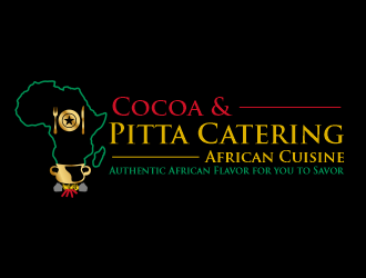 Cocoa & Pitta Catering (African Cuisine) logo design by Gwerth