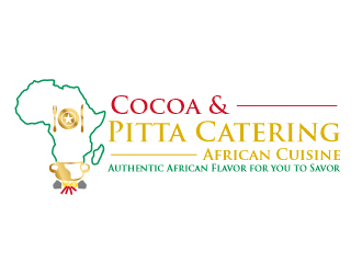 Cocoa & Pitta Catering (African Cuisine) logo design by Gwerth