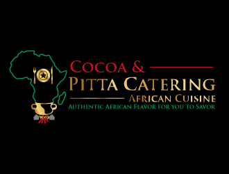 Cocoa & Pitta Catering (African Cuisine) logo design by Gwerth