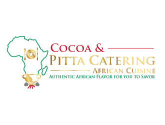 Cocoa & Pitta Catering (African Cuisine) logo design by Gwerth