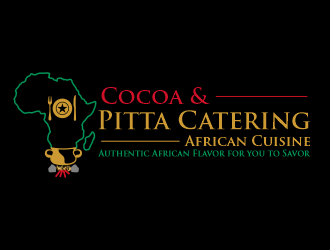 Cocoa & Pitta Catering (African Cuisine) logo design by Gwerth
