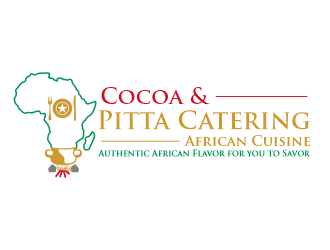 Cocoa & Pitta Catering (African Cuisine) logo design by Gwerth