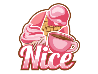 NIce (Ice, coffe, and Bake) logo design by coco