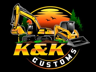 K&K Customs logo design by Suvendu