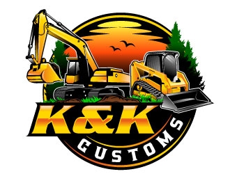 K&K Customs logo design by Suvendu