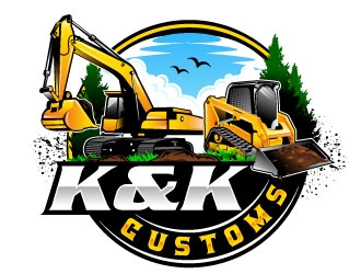 K&K Customs logo design by Suvendu