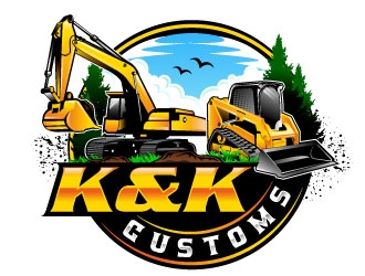 K&K Customs logo design by Suvendu