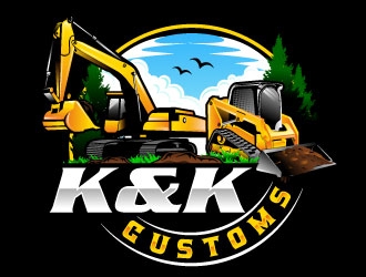 K&K Customs logo design by Suvendu