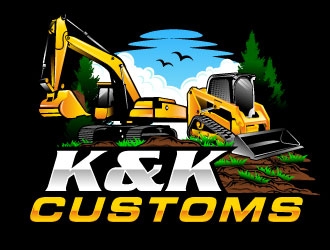 K&K Customs logo design by Suvendu