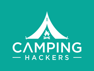 Camping Hackers logo design by oke2angconcept
