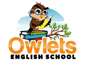 Owlets English School logo design by AamirKhan