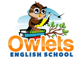 Owlets English School logo design by AamirKhan