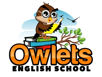 Owlets English School logo design by AamirKhan