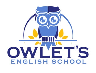 Owlets English School logo design by DreamLogoDesign