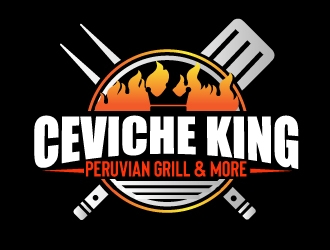 CEVICHE KING    PERUVIAN GRILL & more logo design by AamirKhan