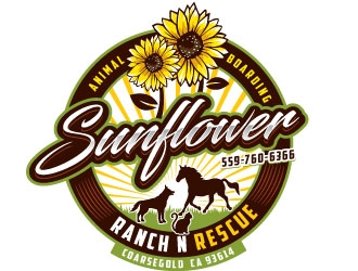 Sunflower Ranch N Rescue  logo design by REDCROW