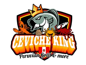 CEVICHE KING    PERUVIAN GRILL & more logo design by DreamLogoDesign