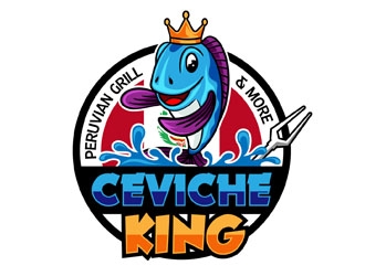 CEVICHE KING    PERUVIAN GRILL & more logo design by DreamLogoDesign