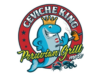 CEVICHE KING    PERUVIAN GRILL & more logo design by DreamLogoDesign