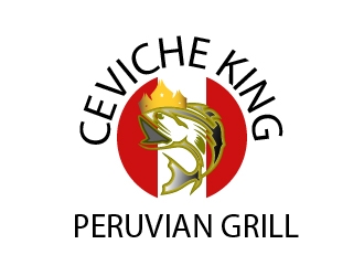 CEVICHE KING    PERUVIAN GRILL &amp; more logo design by pilKB