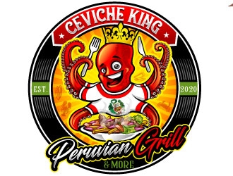 CEVICHE KING    PERUVIAN GRILL & more logo design by REDCROW