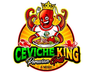 CEVICHE KING    PERUVIAN GRILL & more logo design by REDCROW