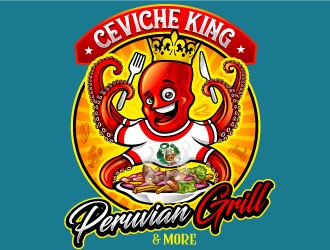 CEVICHE KING    PERUVIAN GRILL & more logo design by REDCROW