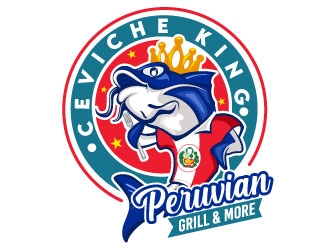 CEVICHE KING    PERUVIAN GRILL & more logo design by Suvendu