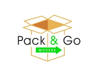 Pack & Go Movers logo design by REDCROW