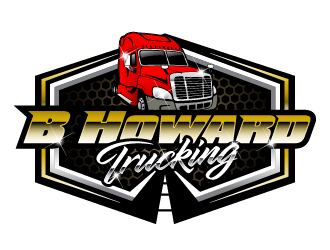 B HOWARD TRUCKING  logo design by PRN123