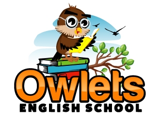 Owlets English School logo design by AamirKhan