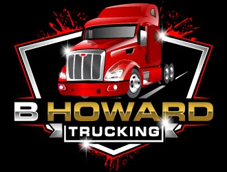 B HOWARD TRUCKING  logo design by Suvendu