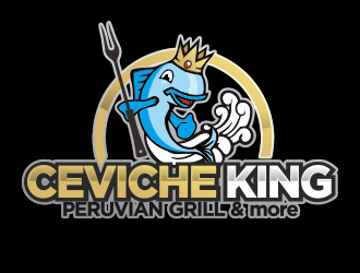 CEVICHE KING    PERUVIAN GRILL & more logo design by YONK