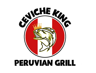 CEVICHE KING    PERUVIAN GRILL & more logo design by pilKB