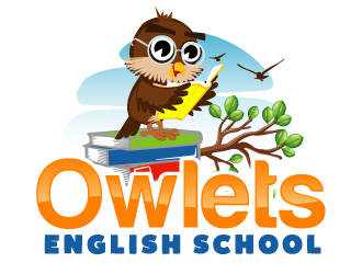 Owlets English School logo design by AamirKhan