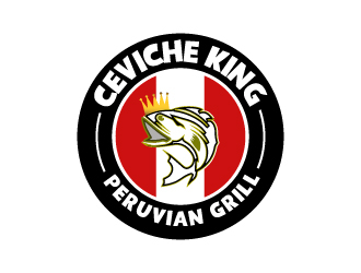 CEVICHE KING    PERUVIAN GRILL & more logo design by pilKB