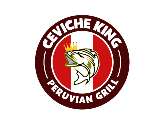 CEVICHE KING    PERUVIAN GRILL & more logo design by pilKB