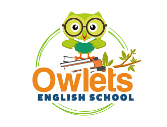 Owlets English School logo design by AamirKhan