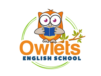 Owlets English School logo design by AamirKhan