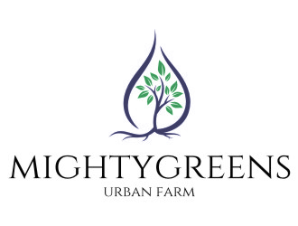 Mightygreens Urban Farm logo design by jetzu
