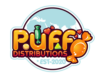 Puff Distributions logo design by DreamLogoDesign