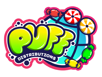 Puff Distributions logo design by MAXR