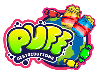 Puff Distributions logo design by MAXR