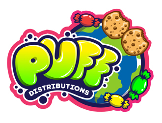 Puff Distributions logo design by MAXR
