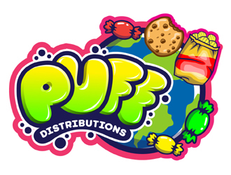 Puff Distributions logo design by MAXR