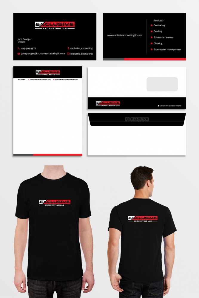 Exclusive Excavating LLC logo design by pollo